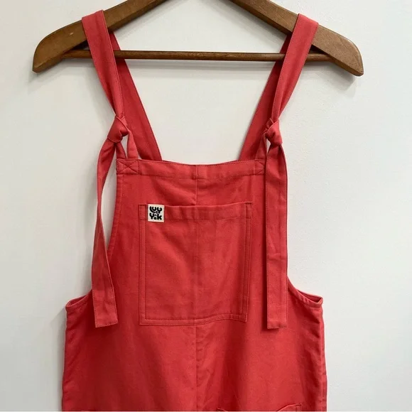 Lucy & Yak Orange Dungarees Bib Overalls Organic Cotton Women’s Size 2 - Picture 3 of 10